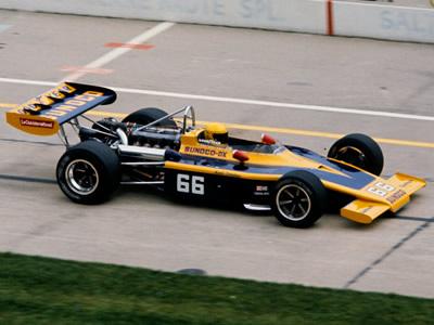 Mark Donohue in the Penske team's Sunoco DX Eagle 72 at the 1973 Indy 500. Copyright Glenn Snyder 2015. Used with permission.