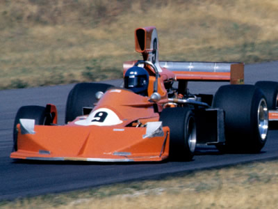 John Cannon's heavily revised F5000 March at Road America in 1976. Copyright Glenn Snyder 2015. Used with permission.