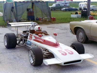 Tom Sokoly in the Falconer-bodied March 71BM at Gimli in 1975. Copyright Thomas Sokoly 2020. Used with permission.