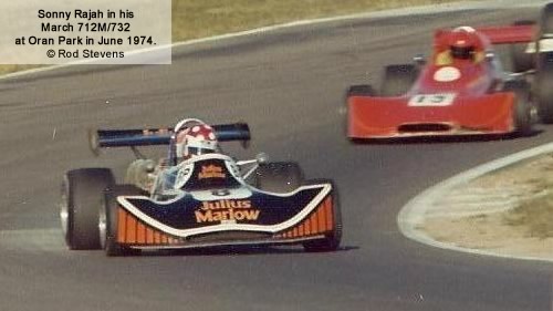 Sonny Rajah in his March 712M/732 at Oran Park in June 1974.  Copyright Rod Stevens 2011.  Used with permission.
