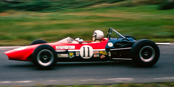 Chicago dentist Syd Demovsky in his Chevron B15b at Mont-Tremblant in September 1969. Copyright Bruce Stewart 2017. Used with permission.