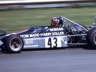 Dave Morgan in the Chevron B25 at Brands Hatch in July 1974. Copyright Gerald Swan 2014. Used with permission.