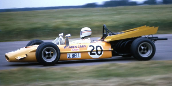 Derek Bell in the 4WD McLaren M9A at the 1969 British GP. Copyright Gerald Swan 2017. Used with permission.
