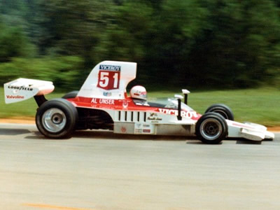Al Unser in 1975, probably in HU35. Copyright Russ Thompson 2002. Used with permission.