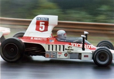 Mario Andretti in his Lola T332 at Road Atlanta in 1975. Copyright Russ Thompson 2002. Used with permission.