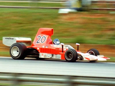 Gordon Johncock in Patrick Racing's Lola T332 HU44 at Road Atlanta in 1975. Copyright Russ Thompson 2002. Used with permission.