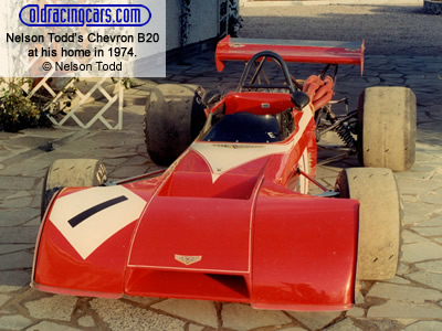 Nelson Todd's Chevron B20 at his home in 1974. Copyright Nelson Todd 2019. Used with permission.