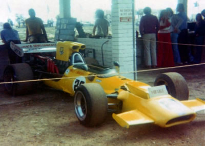 The ex-Serrurier TS5 when owned by Nolly Limberis at Killarney probably in 1973. Copyright Danie van den Berg 2005. Used with permission.