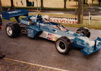 Mick Cataroche in his Brabham BT40 at a Guernsey hillclimb. Copyright Phil Le Page 2019. Used with permission.