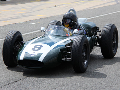 Francois Duret in his Cooper T53 at the VSCC Spring Start at Silverstone in April 2016. Copyright Michael Marsh 2024. Used with permission.