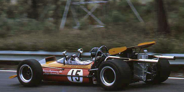 Mike Campbell in the Forsgrini Mk 14 during the Tasman round at Warwick Farm in February 1970. Copyright John Hoey 2007. Used with permission.