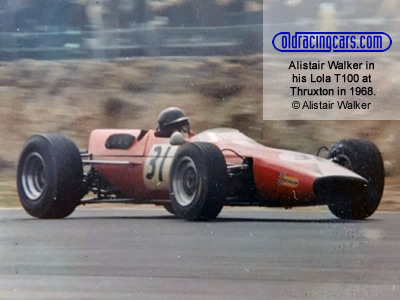 Alistair Walker in his Lola T100 at Thruxton in 1968. Copyright Alistair Walker 2020. Used with permission.