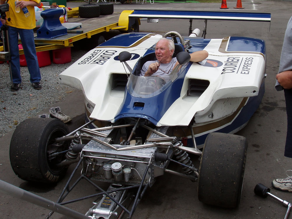Don Jensen in his CanAm spec Lola T300 HU15 at Pacific Raceway in 2001