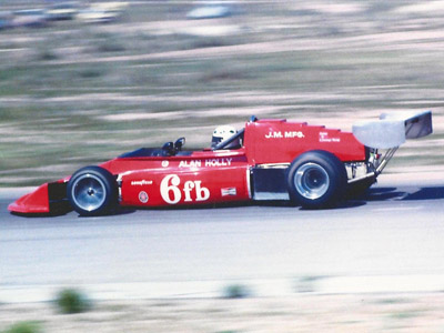 Alan Holly in his March 75B at Willow Springs in April 1977. Copyright Alan Holly 2020. Used with permission.