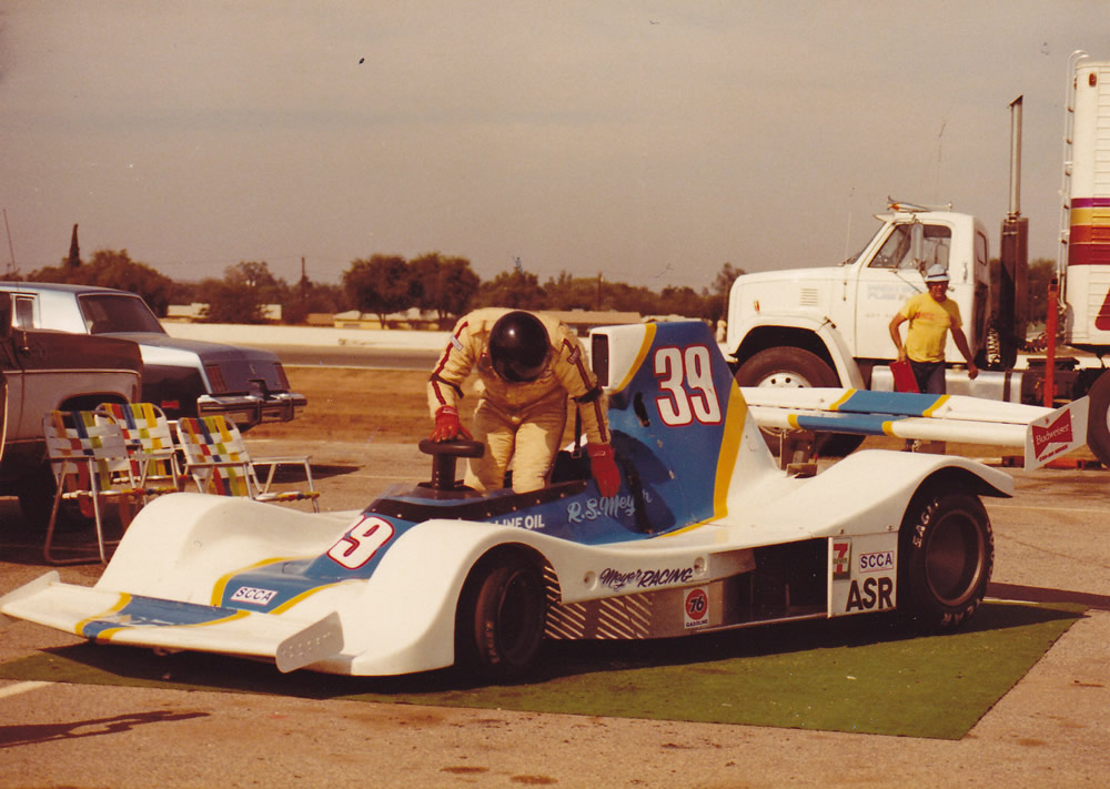 Robert Meyer in his Lola T332, still in Spyder NF11 form, at Riverside in October 1982. Copyright Norbert Vogel 2016. Used with permission. Robert Meyer in his Lola T332, still in Spyder NF11 form, at Riverside in October 1982. Copyright Norbert Vogel 2016. Used with permission.