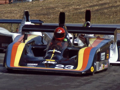 Steve Foster in his Frissbee at Sears Point in 1984. Copyright Dan Wildhirt 2010. Used with permission.