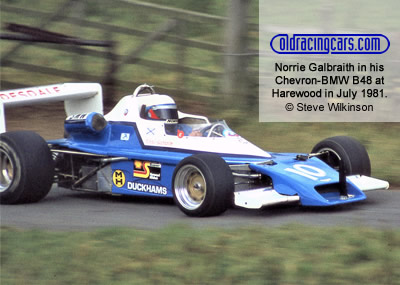 Norrie Galbraith in his Chevron-BMW B48 at Harewood in July 1981. Copyright Steve Wilkinson 2019. Used with permission.