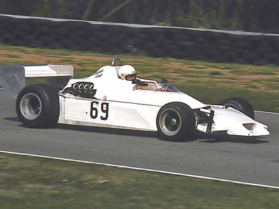 Steve Lees in his Chevron at an Oulton Park spring in 1983. Copyright Steve Wilkinson 2020. Used with permission.
