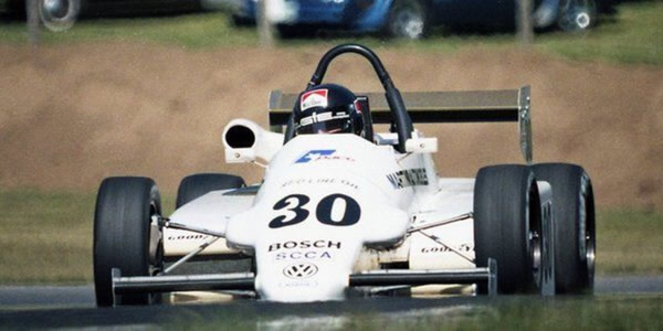 Didier Theys in the Martini MK50 at Mid-Ohio in August 1986.  Copyright Mark Windecker 2014.  Used with permission.