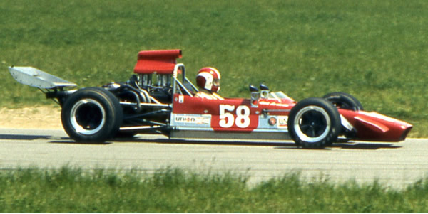Dick DeJarld in the Mk 18 at Michigan in 1973. Copyright Mark Windecker 2005. Used with permission.
