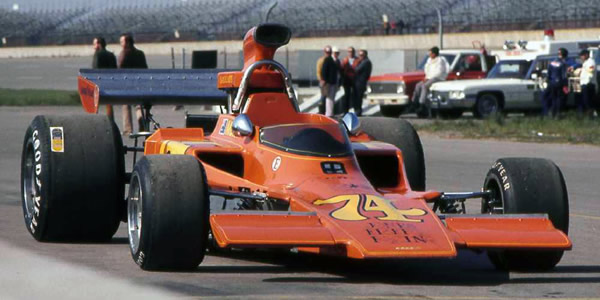 Bob Muir's Jones-Eisert Racing Lola T330 HU4 at Michigan early in 1973. Copyright Mark Windecker 2004. Used with permission.