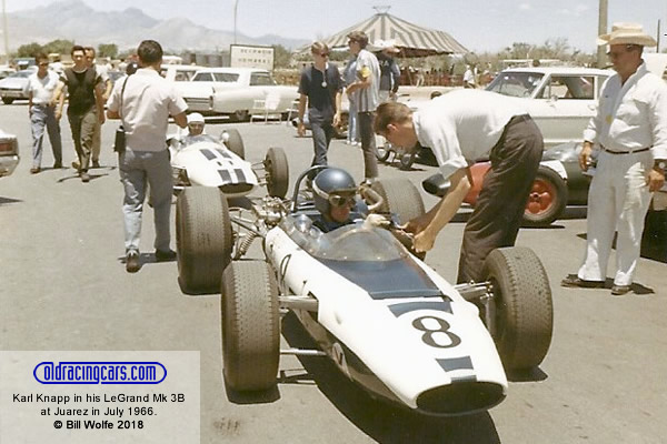 Karl Knapp in his LeGrand Mk 3B at Juarez in July 1966.  Copyright Bill Wolfe 2018.  Used with permission.