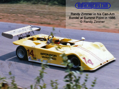 Randy Zimmer in his Can-Am Rondel at Summit Point in 1986. Copyright Randy Zimmer 2001. Used with permission.