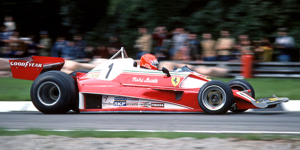 Niki Lauda in his Ferrari 312T2 at the 1976 Italian Grand Prix. Copyright GP Library Limited (licenced by Alamy) 2024. Used with permission. Niki Lauda in his Ferrari 312T2 at the 1976 Italian Grand Prix. Copyright GP Library Limited (licenced by Alamy) 2024. Used with permission.
