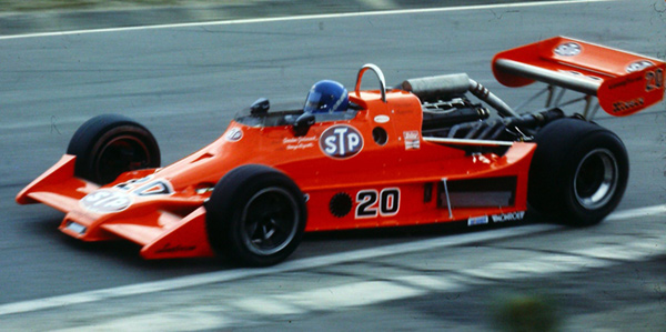 Gordon Johncock in the Wildcat Mk 3 on its race debut at Mosport Park in 1977. Copyright Jim Allen 2021. Used with permission.