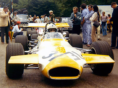 Benedicto Caldarella's Brabham BT30-19 at Rouen in 1970. Copyright Gerard Barathieu. Used with permission.