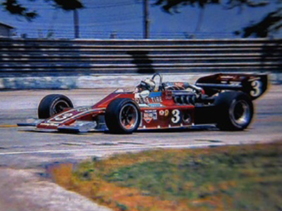 Bobby Unser in his mystery Leary-modified 1973 Eagle at Milwaukee in June 1976. Copyright Chuck Barth 2025. Used with permission.