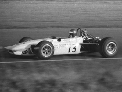 David Morgan in his Adelphi Staff Bureau March 703 at Thruxton in September 1970. Copyright Chris Bennett 2019. Used with permission.