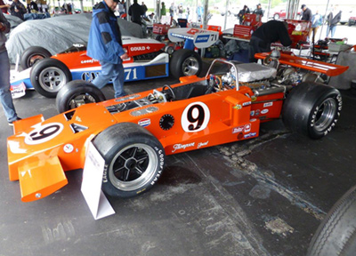 Angus Russell’s 1971 Coyote II at the Historic Indycar Exhibition in May 2017. Copyright Ian Blackwell 2017. Used with permission.