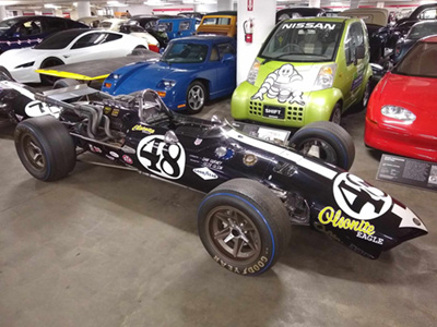 The Riverside 300 tribute car in The Vault at the Petersen Automotive Museum in April 2024. Copyright Ian Blackwell 2024. Used with permission.