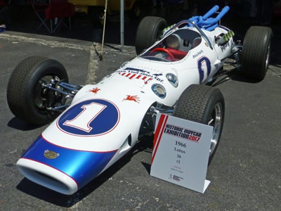 The immaculately restored ex-Mario Andretti Lotus 38 at the Historic Indycar Exhibition in May 2017. Copyright Ian Blackwell 2017. Used with permission.