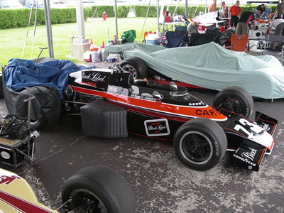 Chuck Haines' recently restored Carling Black Label McLaren M16C at Indianapolis in 2016. Copyright Ian Blackwell 2016. Used with permission.