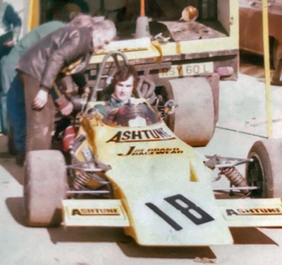 Steve Bradley in his Ashtune Race Hire Lotus 69 in 1975. Copyright Steve Bradley 2022. Used with permission.