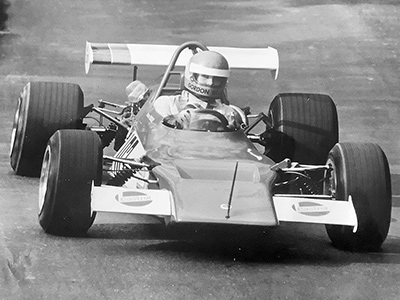 Gordon Brooks in his Lotus 69-FVA at Wiscombe in April 1974. Copyright Gordon Brooks 2023. Used with permission.