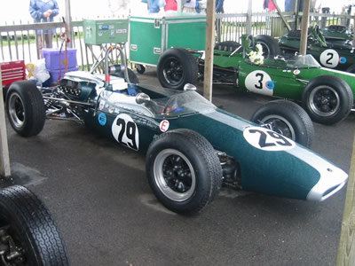 Rodger Newman's Brabham BT14 at the Goodwood Revival meeting in September 2006. Copyright Allen Brown 2006. Used with permission.