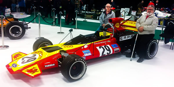 Peter Connew (foreground) and Barry Boor with the beautifully restored Connew PC1 at Race Retro in February 2018. Copyright Allen Brown 2018. Used with permission.