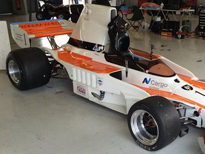 Neil Glover's Lola T330 was at Silverstone in October 2014 as an unused spare car/. Copyright Allen Brown 2014. Used with permission.