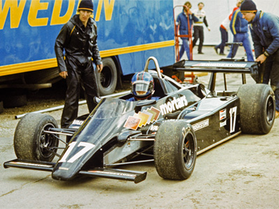 Kenny Acheson in his Maurer MM83 at Thruxton in April 1983. Copyright Alan Brown 2024. Used with permission. Kenny Acheson in his Maurer MM83 at Thruxton in April 1983. Copyright Alan Brown 2024. Used with permission.