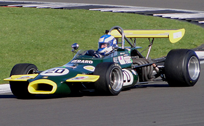 John Cottrill in his Brabham BT30 at HSCC Silverstone in October 2023. Copyright John Brown 2023. Used with permission.