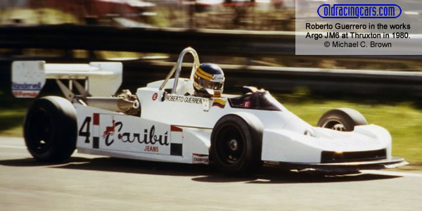 Roberto Guerrero in the Argo JM6 at Thruxton in 1980.  Copyright Michael C. Brown 2010.  Used with permission.