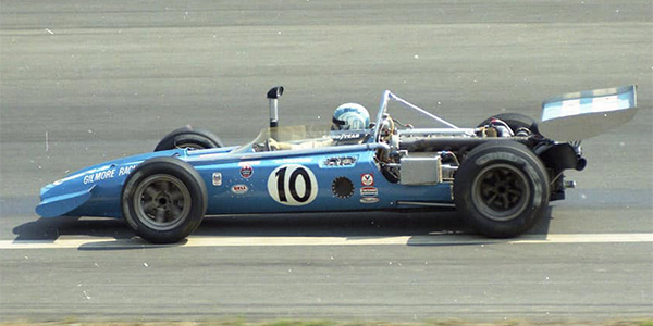 Wally Dallenbach in the Gilmore-sponsored Lindsey Hopkins-entered 1970 Eagle at Trenton in April 1972. Copyright Rich Bunning 2020. Used with permission.