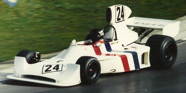 James Hunt giving the Hesketh 308 its debut at the 1974 Race of Champions. Copyright Richard Bunyan 2007. Used with permission.