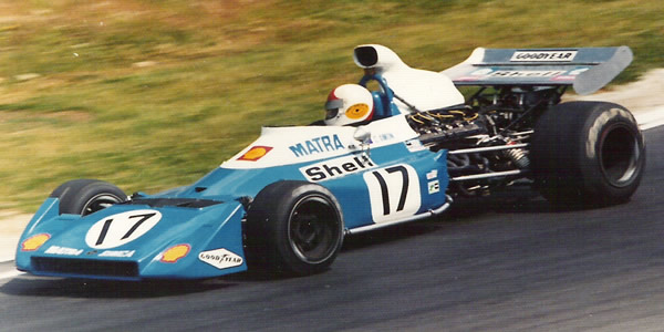 Chris Amon during practice for the 1972 British GP in the new Matra MS120D.  After damaging this car, he raced the older MS120B. Copyright Richard Bunyan 2007. Used with permission.