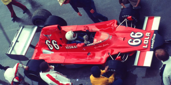 Brian Redman in the Carl Haas Lola T400 during practice at Mosport Park in 1975. Copyright Terry Capps 2014. Used with permission. Brian Redman in the Carl Haas Lola T400 during practice at Mosport Park in 1975. Copyright Terry Capps 2014. Used with permission.
