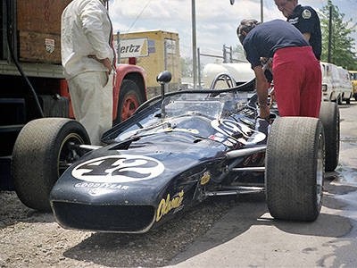 The AAR team's backup #42 1970 Eagle at the Indianapolis 500 in 1971. Copyright Paul Castagnoli 2020. Used with permission.