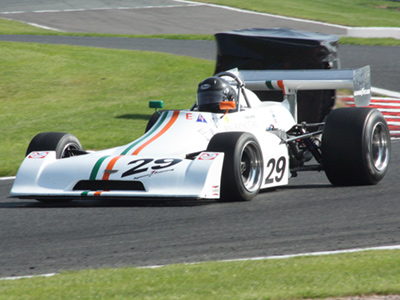 Frank Lyons in his Chevron B29 at the 2019 Oulton Park Gold Cup. Copyright RJ Colmar 2019. Used with permission.